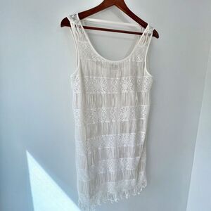 Y2K American EagleLace Fringe Sleeveless Slip Mini Dress Women's Size Medium